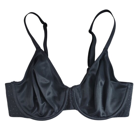 Wacoal Back Appeal Minimizer Bra Black 34DD Dots Seamless Underwire Adj #857303 - Picture 1 of 10